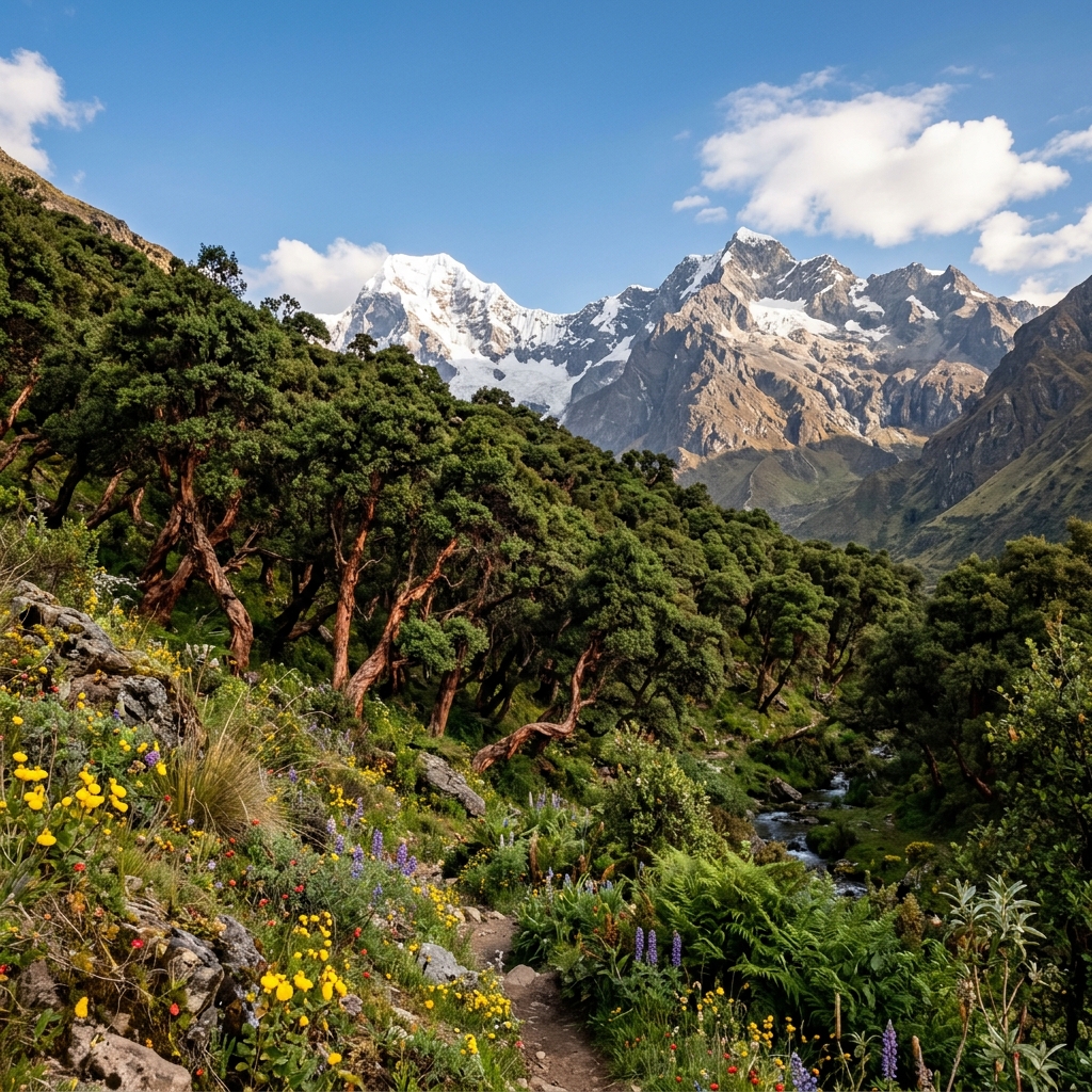 Bosque de queñual sano y denso